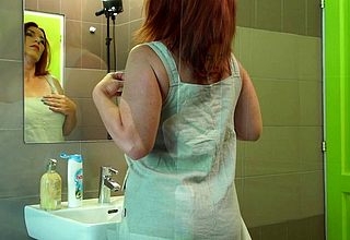 Sweltering redhead housewife property personally wanting
