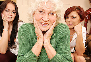 Three old and young lesbians have excellent copulation