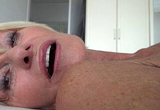 Dispirited German grandma masturbating