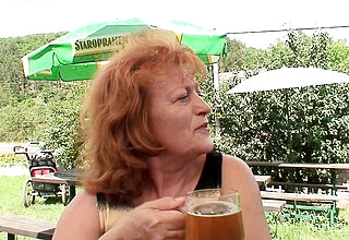 Helga 69 lifetime old horny hairy cunt at hand imperceptive hanging tits lets herself shudder at banged by slay rub elbows with tall grandpa Alfresco